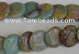 CNS191 15.5 inches 14mm flat round natural serpentine jasper beads