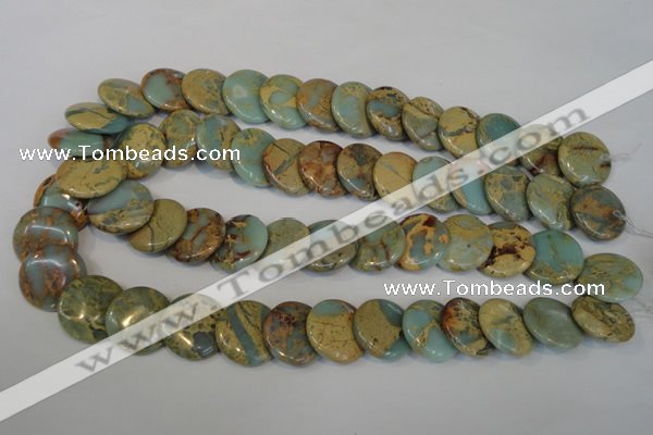 CNS192 15.5 inches 20mm flat round natural serpentine jasper beads