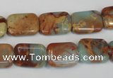 CNS194 15.5 inches 12*16mm rectangle natural serpentine jasper beads