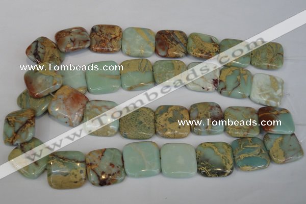 CNS195 15.5 inches 25*25mm square natural serpentine jasper beads