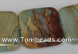 CNS196 15.5 inches 30*30mm square natural serpentine jasper beads