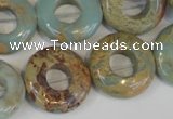 CNS197 15.5 inches 20mm donut natural serpentine jasper beads