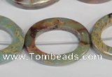 CNS198 15.5 inches 22*30mm oval donut natural serpentine jasper beads