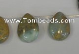 CNS200 Top-drilled 15*20mm flat teardrop natural serpentine jasper beads