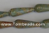 CNS201 15.5 inches 10*30mm teardrop natural serpentine jasper beads