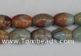 CNS203 15.5 inches 10*14mm rice natural serpentine jasper beads