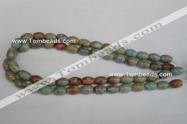 CNS203 15.5 inches 10*14mm rice natural serpentine jasper beads