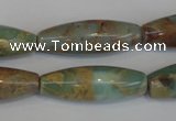 CNS204 15.5 inches 10*30mm rice natural serpentine jasper beads