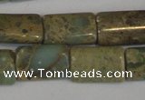 CNS215 15.5 inches 8*12mm flat tube natural serpentine jasper beads