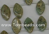 CNS218 Top-drilled 10*18mm marquise natural serpentine jasper beads