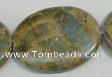 CNS245 15.5 inches 30*40mm oval natural serpentine jasper beads