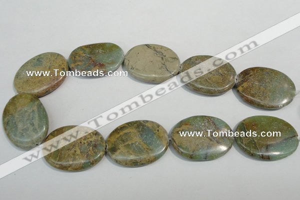 CNS245 15.5 inches 30*40mm oval natural serpentine jasper beads