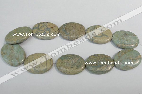 CNS246 15.5 inches 30*40mm oval natural serpentine jasper beads