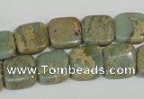 CNS250 15.5 inches 12*12mm square natural serpentine jasper beads