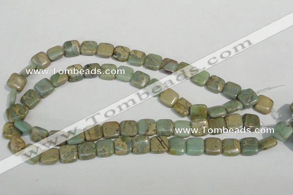 CNS250 15.5 inches 12*12mm square natural serpentine jasper beads