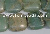 CNS251 15.5 inches 20*20mm square natural serpentine jasper beads