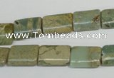 CNS260 15.5 inches 10*14mm flat tube natural serpentine jasper beads