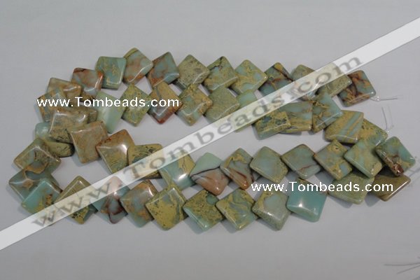 CNS265 15.5 inches 18*18mm diamond natural serpentine jasper beads