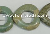 CNS272 15.5 inches 30*30mm heart donut natural serpentine jasper beads