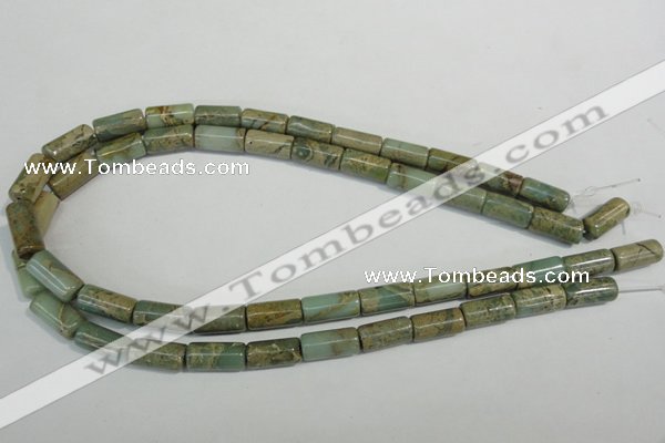 CNS275 15.5 inches 8*16mm tube natural serpentine jasper beads