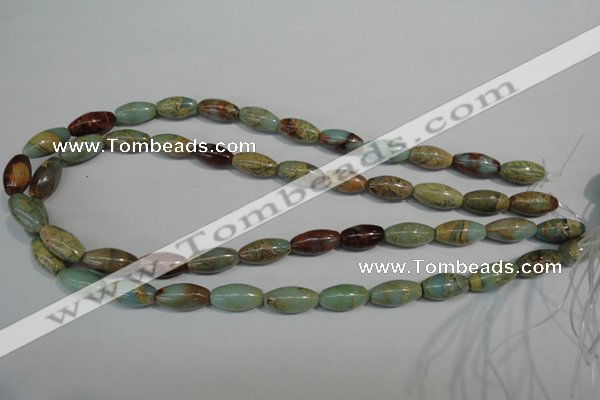 CNS277 15.5 inches 8*16mm rice natural serpentine jasper beads