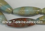 CNS278 15.5 inches 10*30mm rice natural serpentine jasper beads