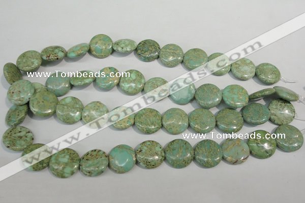 CNS284 15.5 inches 18mm flat round natural serpentine jasper beads