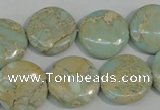 CNS286 15.5 inches 18mm flat round natural serpentine jasper beads