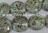 CNS288 15.5 inches 18mm flat round natural serpentine jasper beads