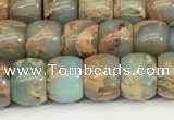 CNS306 15.5 inches 6*8mm rondelle serpentine jasper beads