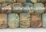 CNS307 15.5 inches 8*10mm rondelle serpentine jasper beads