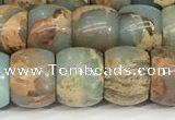 CNS308 15.5 inches 10*12mm rondelle serpentine jasper beads