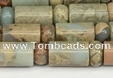 CNS316 4*6mm rondelle & 6*10mm tube serpentine jasper beads