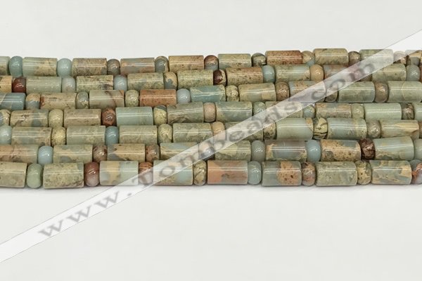 CNS316 4*6mm rondelle & 6*10mm tube serpentine jasper beads