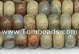 CNS324 15.5 inches 4*6mm rondelle serpentine jasper beads