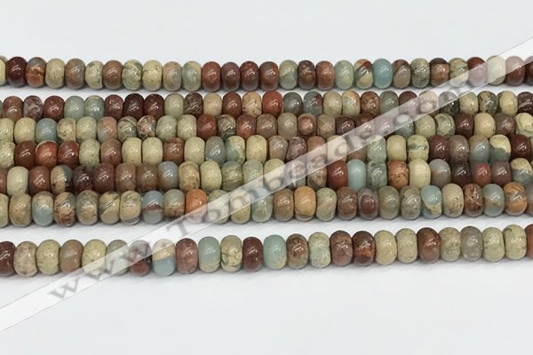 CNS324 15.5 inches 4*6mm rondelle serpentine jasper beads