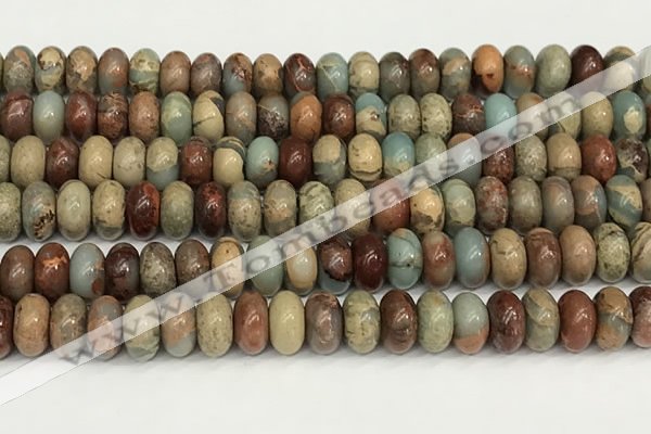 CNS326 15.5 inches 6*10mm rondelle serpentine jasper beads