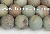 CNS348 15.5 inches 10mm round matte serpentine jasper beads