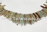 CNS355 Top drilled 5*15mm - 6*45mm sticks serpentine jasper beads