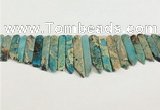 CNS357 Top drilled 8*15mm - 10*60mm sticks serpentine jasper beads