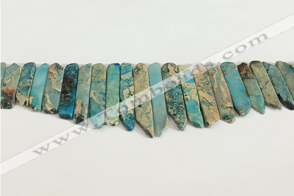 CNS357 Top drilled 8*15mm - 10*60mm sticks serpentine jasper beads