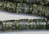 CNS418 15.5 inches 4*14mm rondelle & 12*14mm tube serpentine jasper beads