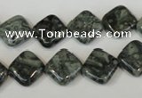 CNS428 15.5 inches 12*12mm diamond natural serpentine jasper beads