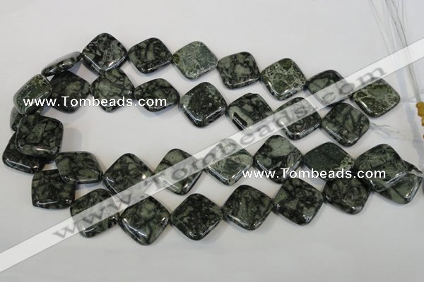 CNS432 15.5 inches 20*20mm diamond natural serpentine jasper beads