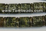 CNS518 15.5 inches 4*14mm rondelle & 12*14mm tube serpentine jasper beads