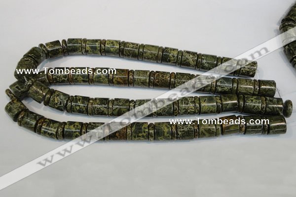 CNS518 15.5 inches 4*14mm rondelle & 12*14mm tube serpentine jasper beads