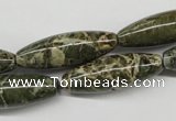 CNS519 15.5 inches 10*30mm rice natural serpentine jasper beads