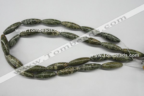 CNS519 15.5 inches 10*30mm rice natural serpentine jasper beads