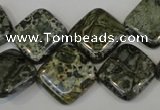 CNS530 15.5 inches 16*16mm diamond natural serpentine jasper beads