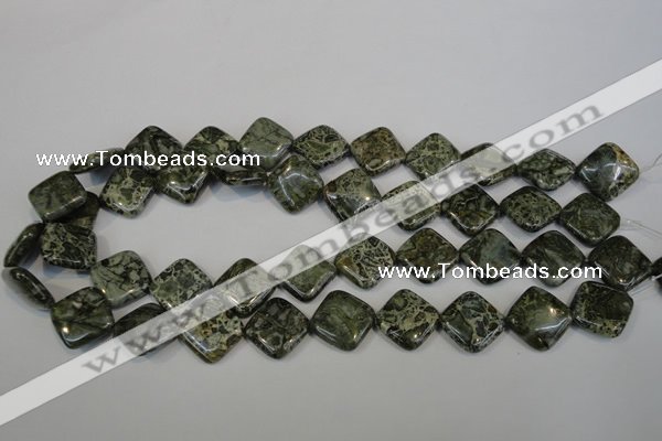 CNS530 15.5 inches 16*16mm diamond natural serpentine jasper beads